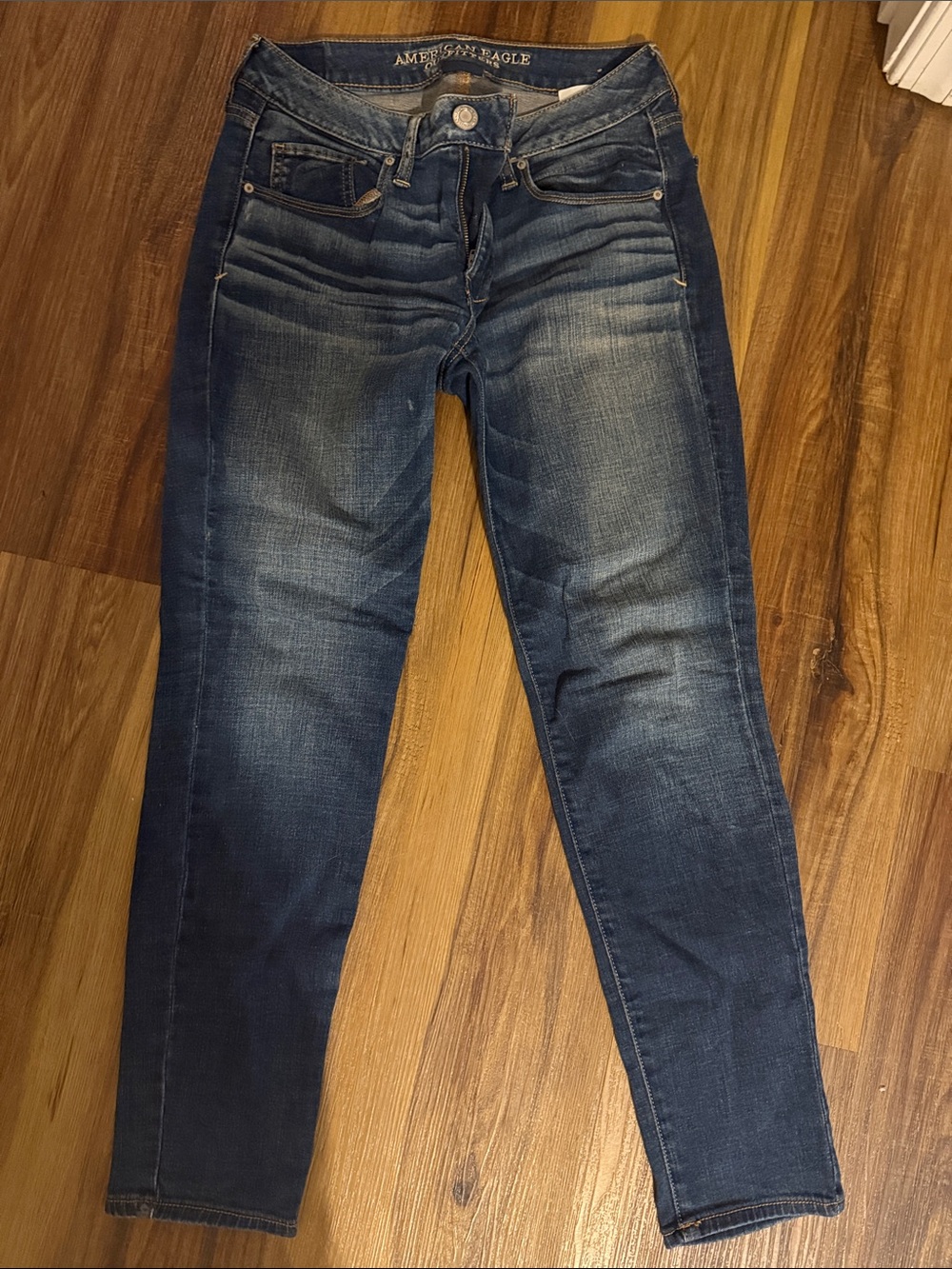American Eagle Outfitters Women's Blue Washed Skinny Jeans